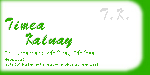 timea kalnay business card